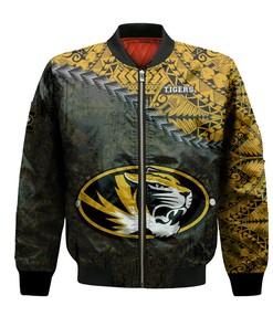 NCAA Missouri Tigers Gold Black Bomber Jacket V5