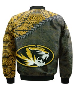 NCAA Missouri Tigers Gold Black Bomber Jacket V5