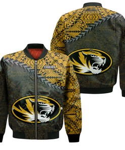NCAA Missouri Tigers Gold Black Bomber Jacket V5