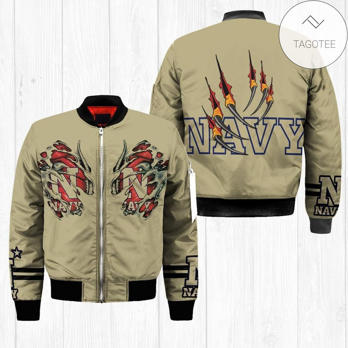 NCAA Navy Midshipmen Claws Bomber Jacket
