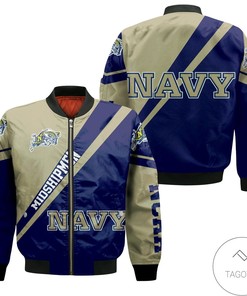 NCAA Navy Midshipmen Cross Style Bomber Jacket