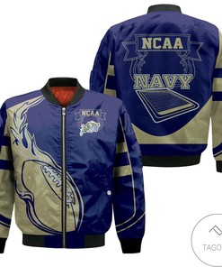 NCAA Navy Midshipmen Flame Ball Bomber Jacket