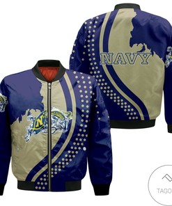 NCAA Navy Midshipmen USA Map Bomber Jacket