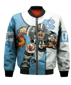NCAA North Carolina Tar Heels Custom Number Mascot Bomber Jacket