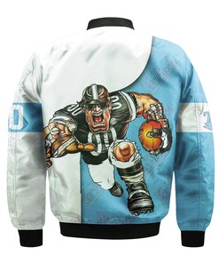 NCAA North Carolina Tar Heels Custom Number Mascot Bomber Jacket