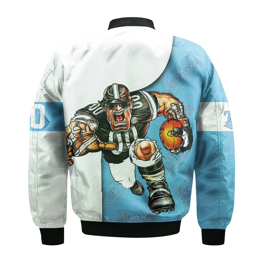 NCAA North Carolina Tar Heels Custom Number Mascot Bomber Jacket