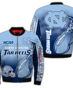 NCAA North Carolina Tar Heels Fire Blue Bomber Jacket