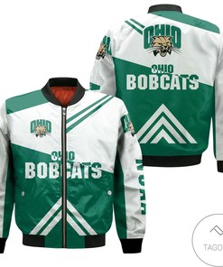 NCAA Ohio Bobcats Stripes Cross Shoulders Bomber Jacket