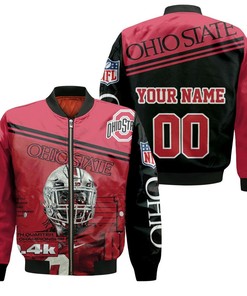 NCAA Ohio State Buckeyes Custom Name Number Red Bomber Jacket