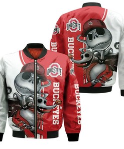 NCAA Ohio State Buckeyes Jack Skellington And Zero Bomber Jacket