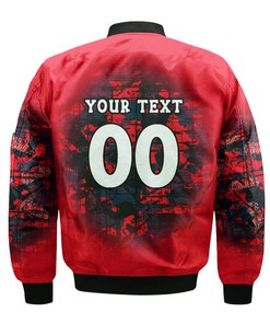 NCAA Ole Miss Rebels Custom Text Number Red Camouflage Bomber Jacket