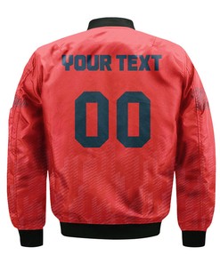 NCAA Ole Miss Rebels Custom Text Number Red Ombre Bomber Jacket