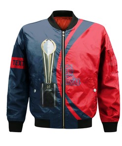 NCAA Ole Miss Rebels Custom Text Red Blue Champions Bomber Jacket