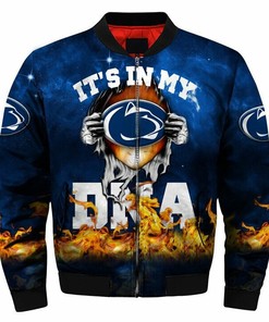NCAA Penn State Nittany Lions Baby Groot Blue Bomber Jacket