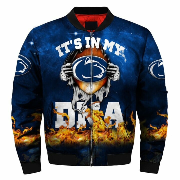 NCAA Penn State Nittany Lions Baby Groot Blue Bomber Jacket