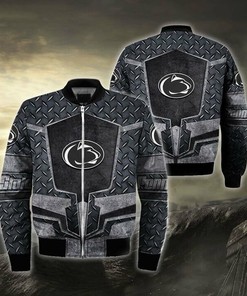 NCAA Penn State Nittany Lions Black Grey Bomber Jacket