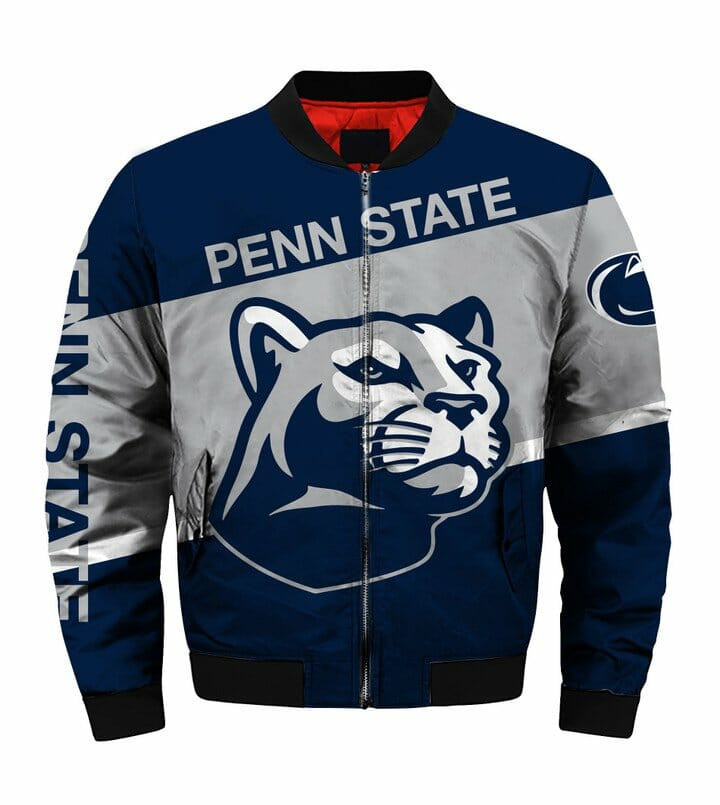 NCAA Penn State Nittany Lions Blue Grey Bomber Jacket