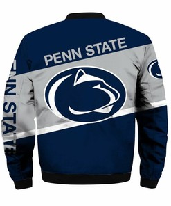 NCAA Penn State Nittany Lions Blue Grey Bomber Jacket