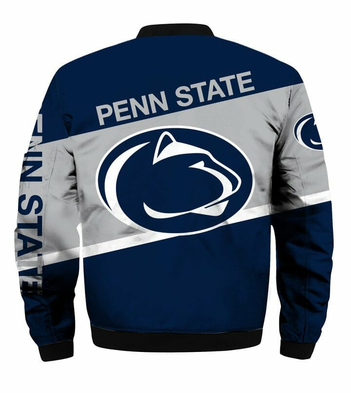 NCAA Penn State Nittany Lions Blue Grey Bomber Jacket