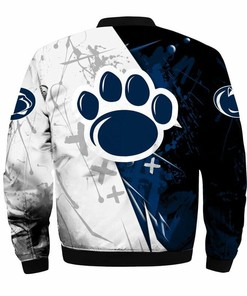 NCAA Penn State Nittany Lions Blue White Bomber Jacket