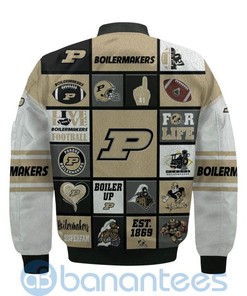 NCAA Purdue Boilermakers Custom Name Black Gold Bomber Jacket