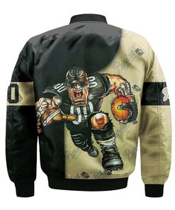 NCAA Purdue Boilermakers Custom Number Gold Black Bomber Jacket