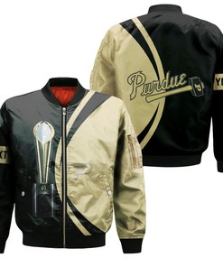 NCAA Purdue Boilermakers Custom Text Champions Bomber Jacket