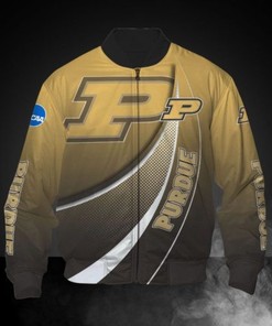 NCAA Purdue Boilermakers Gold Bomber Jacket