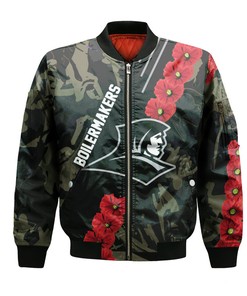 NCAA Purdue Boilermakers Providence Friars Red Flowers Bomber Jacket