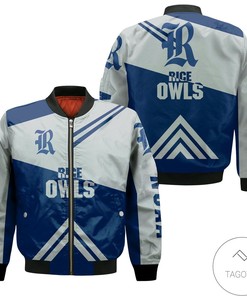 NCAA Rice Owls Stripes Cross Shoulders Bomber Jacket