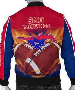NCAA SMU Mustangs Flame Ball Bomber Jacket