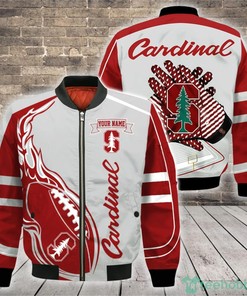 NCAA Stanford Cardinal Custom Name Flame Ball Bomber Jacket