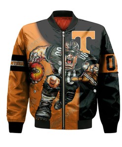 NCAA Tennessee Volunteers Custom Number Orange Black Bomber Jacket