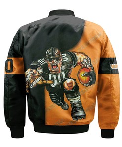 NCAA Tennessee Volunteers Custom Number Orange Black Bomber Jacket