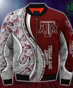 NCAA Texas A&M Aggies Custom Number Maroon Bomber Jacket