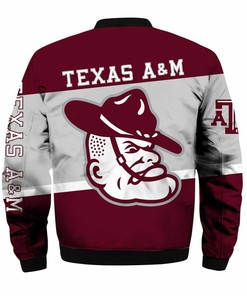 NCAA Texas A&M Aggies Maroon Grey Bomber Jacket