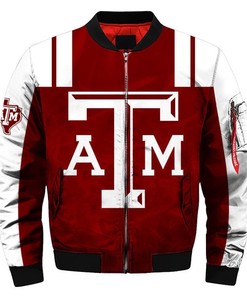 NCAA Texas A&M Aggies Maroon White Bomber Jacket