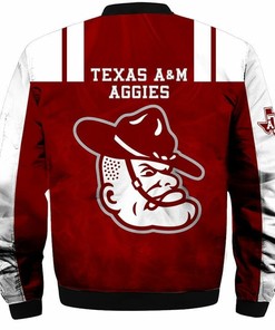 NCAA Texas A&M Aggies Maroon White Bomber Jacket