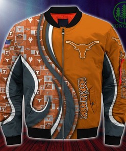 NCAA Texas Longhorns Custom Number Orange Bomber Jacket