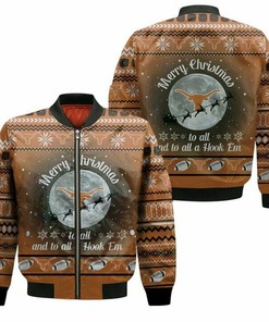 NCAA Texas Longhorns Merry Christmas Bomber Jacket