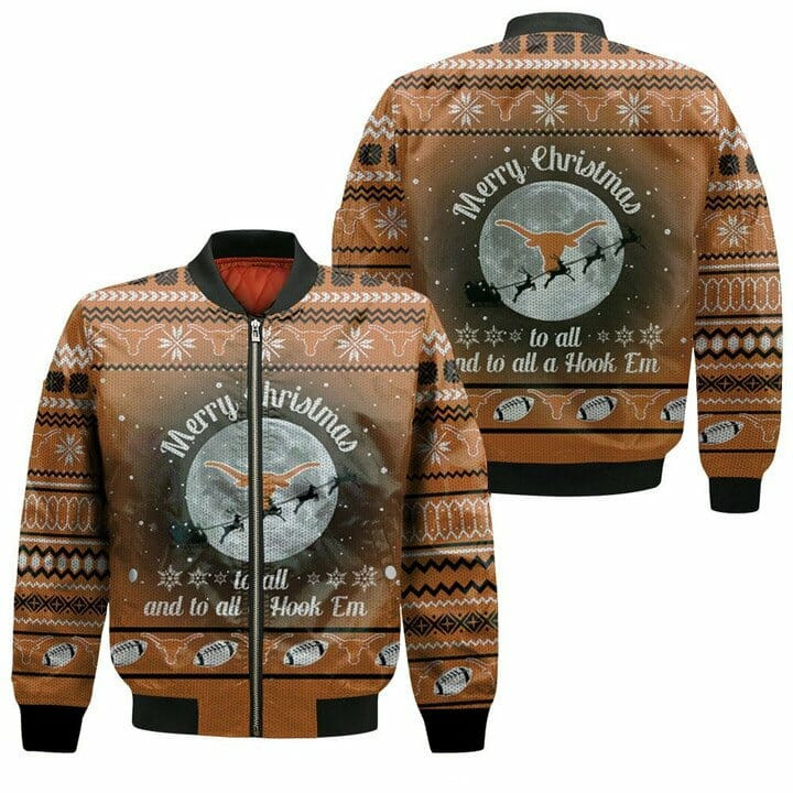 NCAA Texas Longhorns Merry Christmas Bomber Jacket