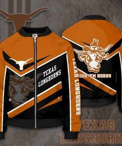 NCAA Texas Longhorns Orange Black Bomber Jacket