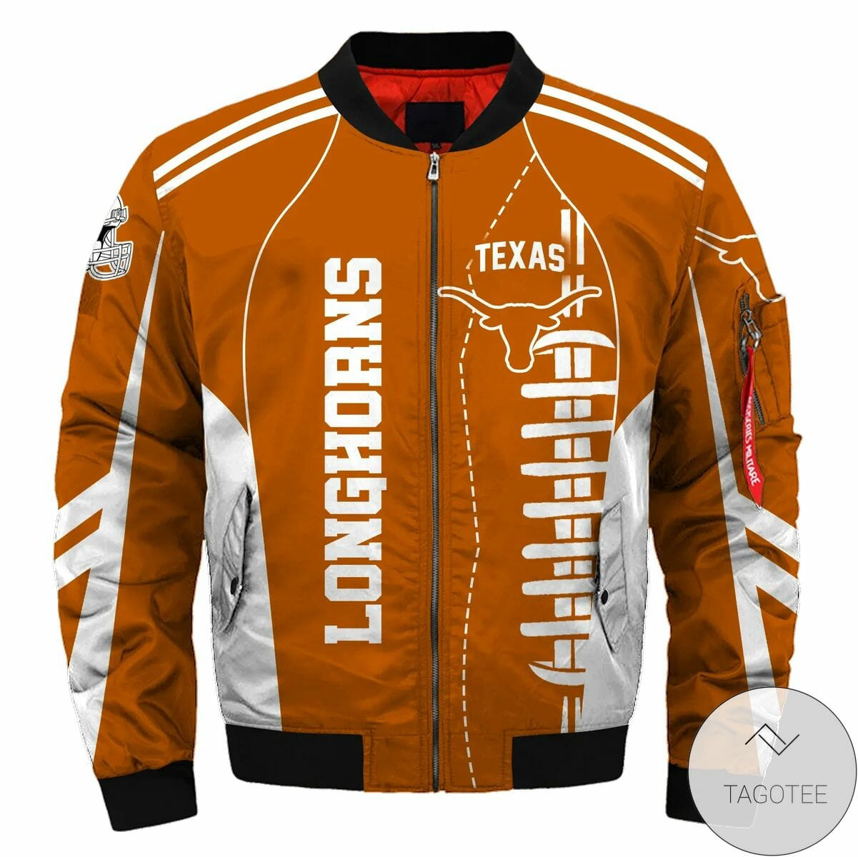 NCAA Texas Longhorns Orange White Bomber Jacket