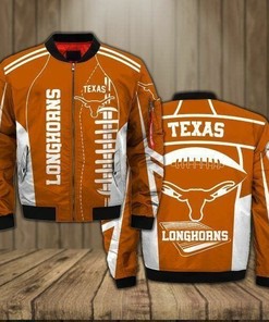 NCAA Texas Longhorns Orange White Bomber Jacket