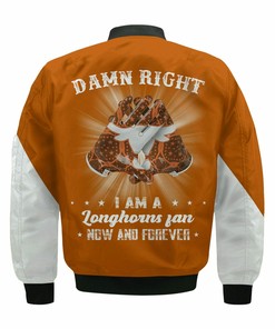 NCAA Texas Longhorns Orange White Bomber Jacket V2