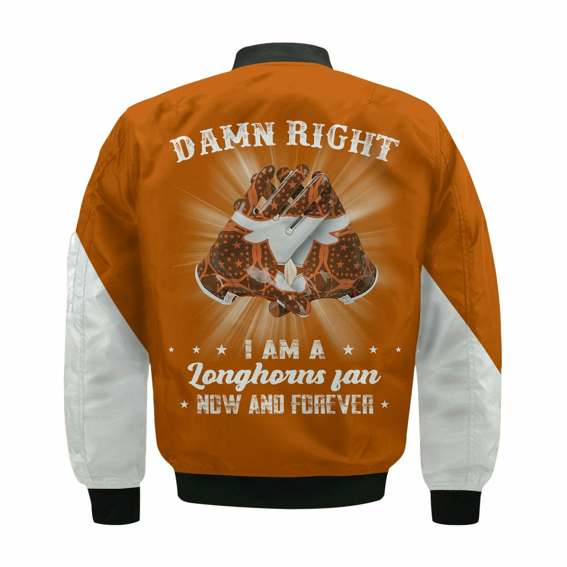 NCAA Texas Longhorns Orange White Bomber Jacket V2