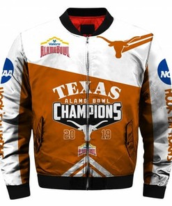 NCAA Texas Longhorns Orange White Champion 2021 Bomber Jacket
