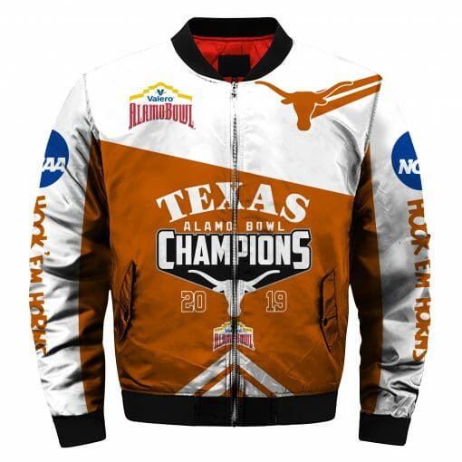 NCAA Texas Longhorns Orange White Champion 2021 Bomber Jacket