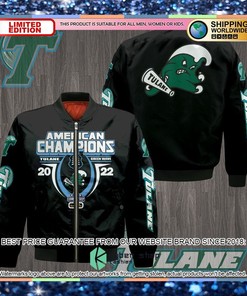 NCAA Tulane Green Wave AAC Champions Black Bomber Jacket