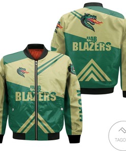 NCAA UAB Blazers Stripes Cross Shoulders Bomber Jacket